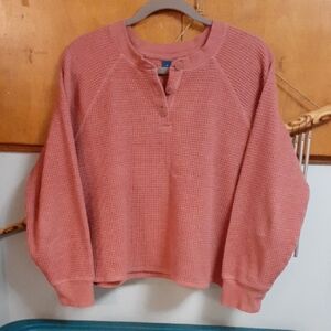 waffle knit top size large